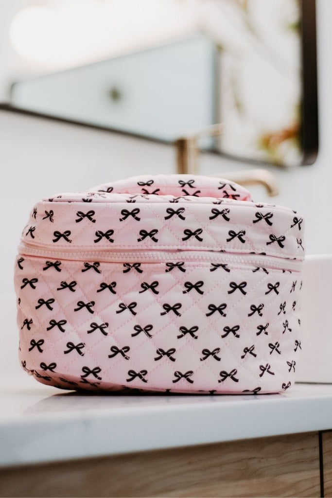 Mini Black Bows Travel Cosmetic Bag