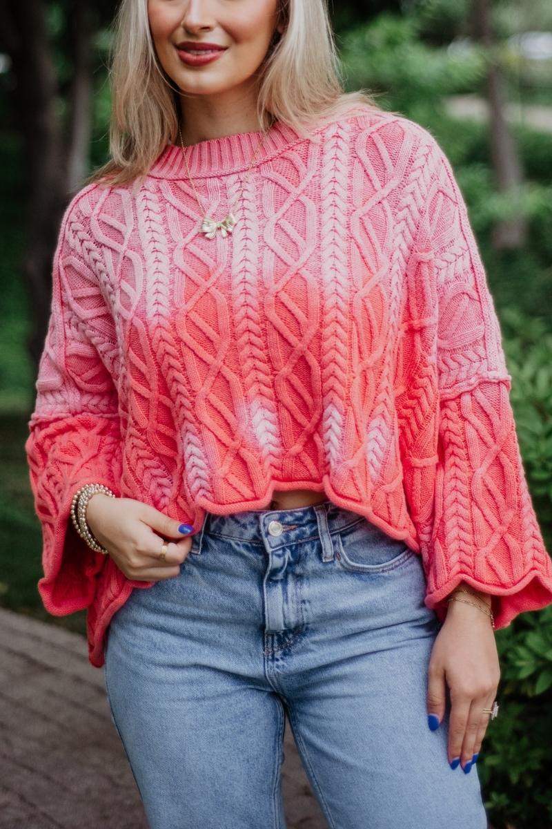 Pink Slouchy Lightweight Knit Sweater