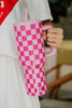 Pink Checker 38 Oz Tumbler with Handle