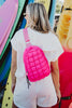 Hot Pink Quilted Sling Bag for Women