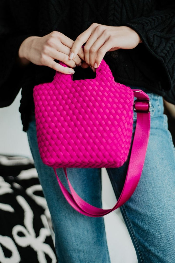 Fuchsia Crossbody Bucket Bag