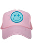 Turquoise Lightning Happy Face Trucker Hat