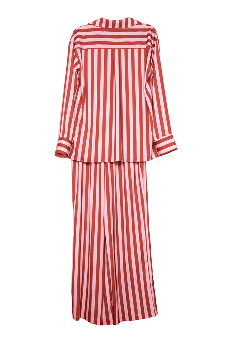 Blush Striped Satin Pajama Set