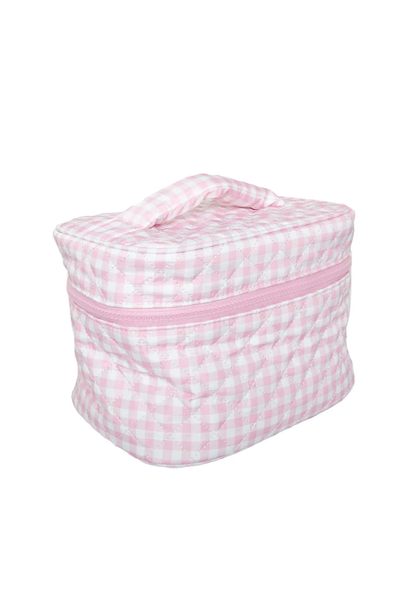Light Pink Plaid Best Make Up Bag - Katydid.com