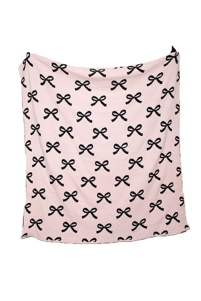 Mini Black Bows Double Sided Knit Blanket