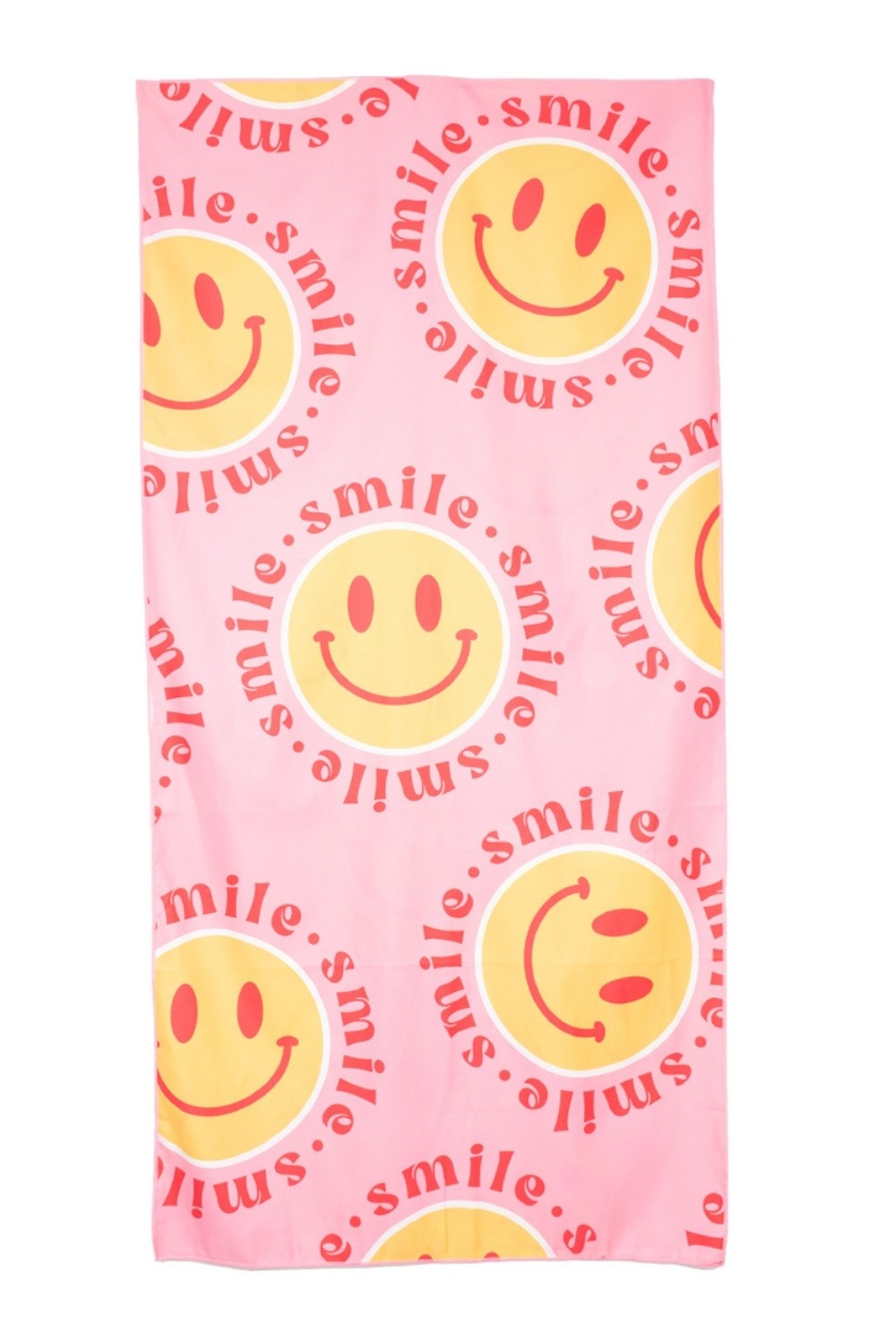Red Flower Happy Face Quick Dry Reversible Beach Towels