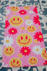 Red Flower Happy Face Quick Dry Reversible Beach Towels