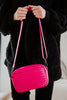Hot Pink Woven Crossbody Bag