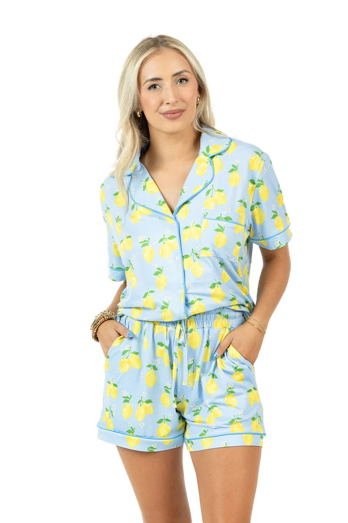 Zesty Lemons 2 Piece Pajama Set - Katydid.com
