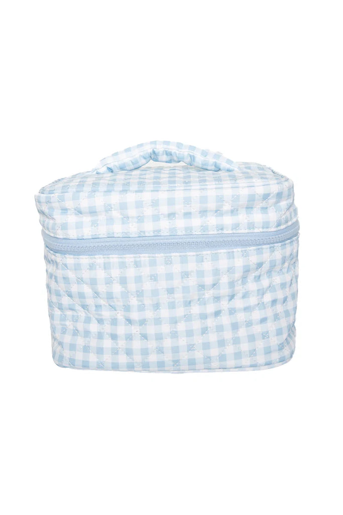 Light Blue Plaid Make Up Bag for Travel - Katydid.com