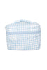 Light Blue Plaid Make Up Bag for Travel - Katydid.com