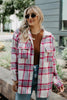 Magenta/Purple Plaid Shacket for Women