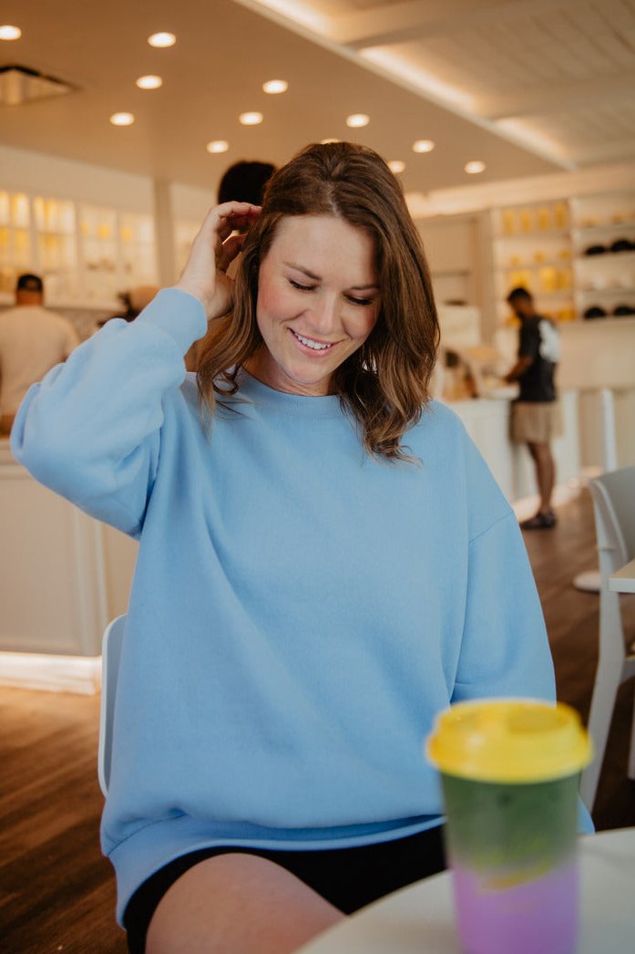 Teal blue sweatshirt on sale