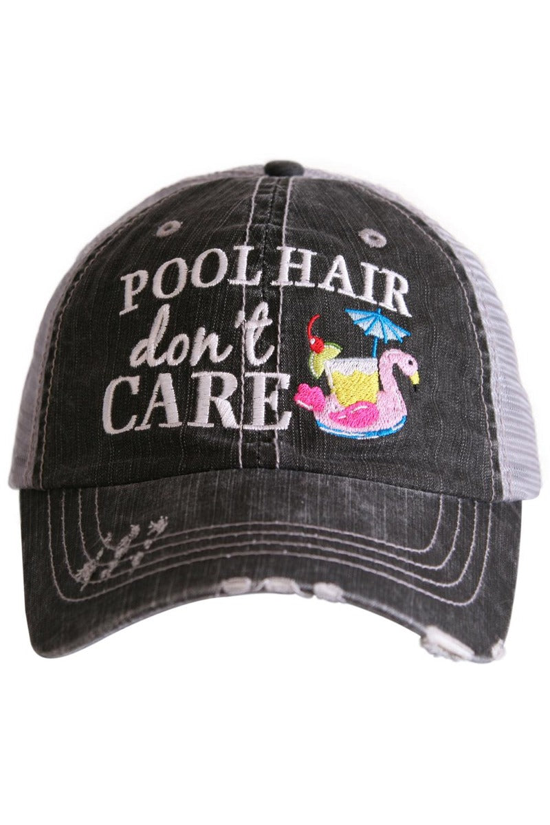 Pool Hair Don't Care (SWAN FLOAT) Trucker Hat - Katydid.com