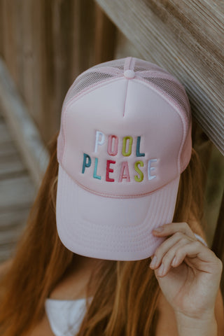Town Pool Nantucket Teal and White Trucker Hat with Pink Duck Hats – TownPool main image 3
