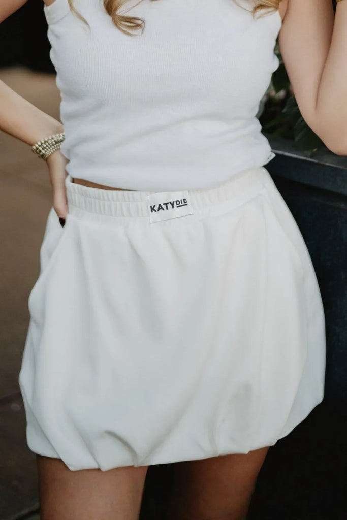 White Scuba Bubble Skirt - Katydid.com