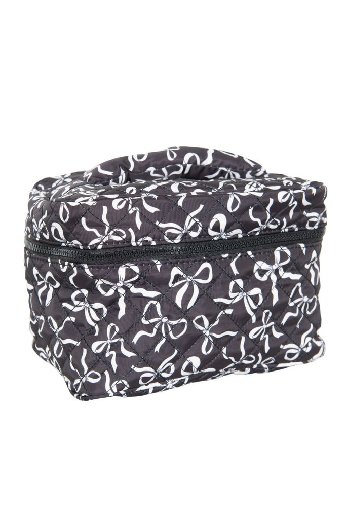 Black & White Coquette Bows All Over Makeup Bag