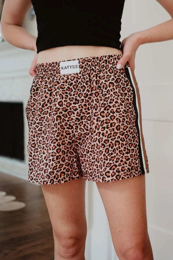 Brown Leopard Print Boxer Shorts