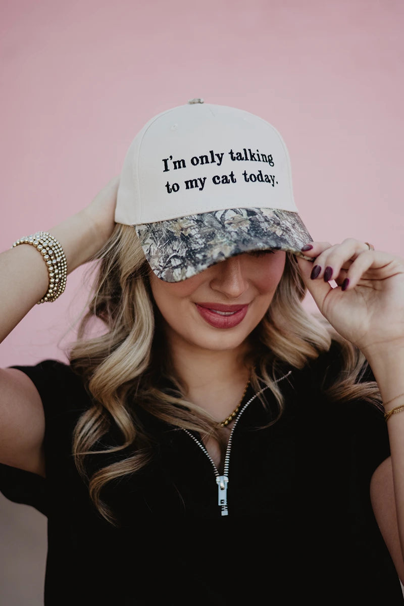 I'm Only Talking To My Cat Today Trucker Hats Vintage