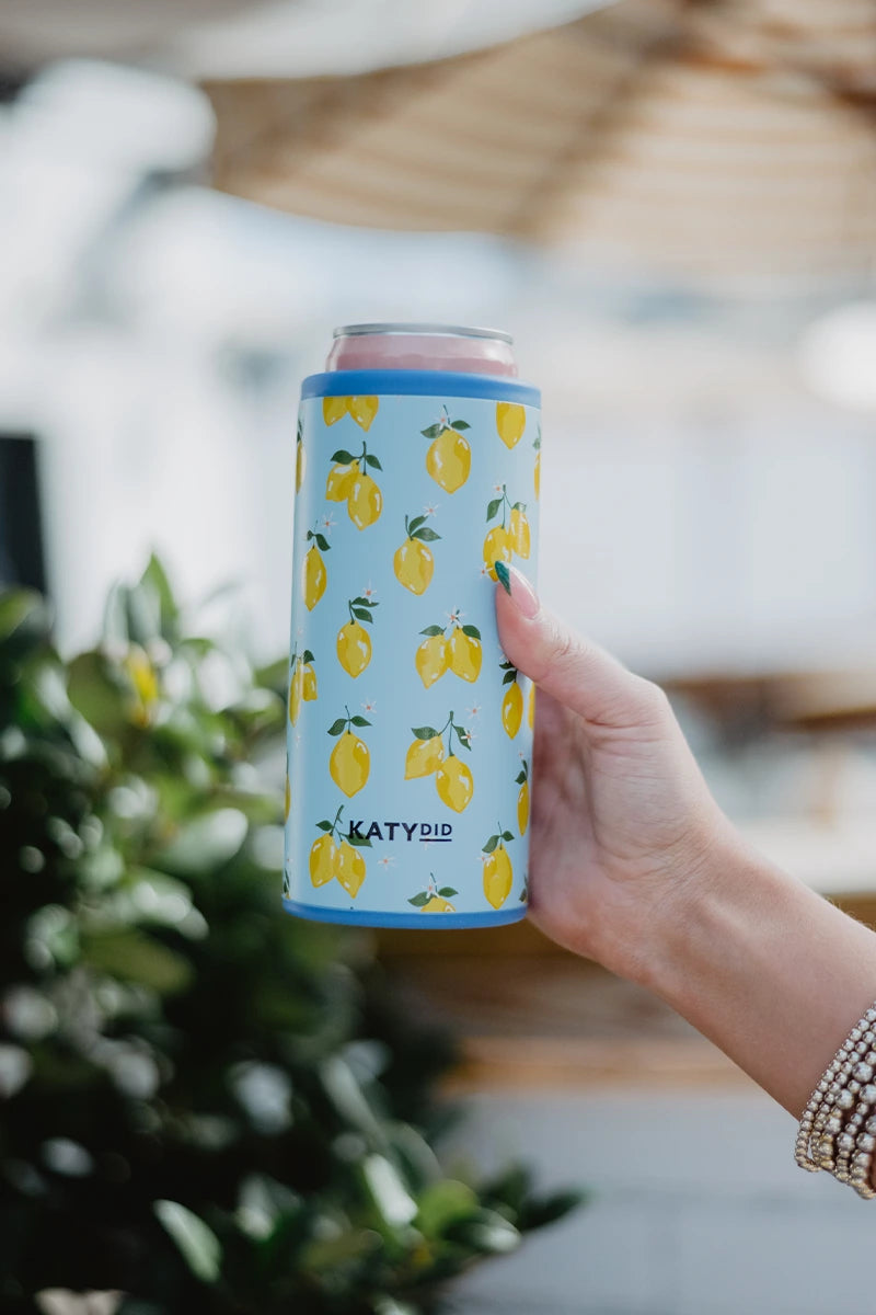 Zesty Lemons Slim Can Cooler - Katydid.com