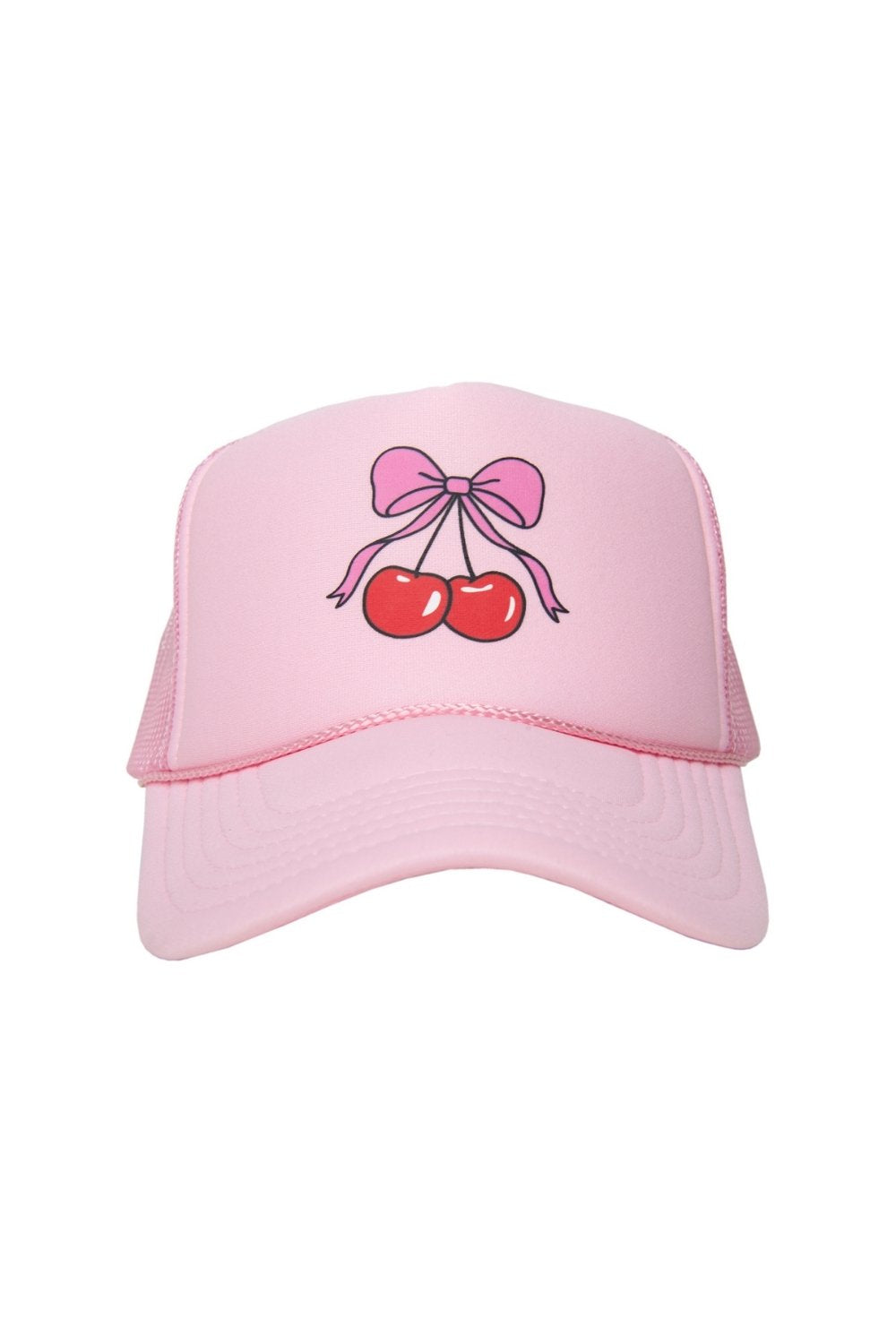 Cherry Bow Foam Mesh Hat