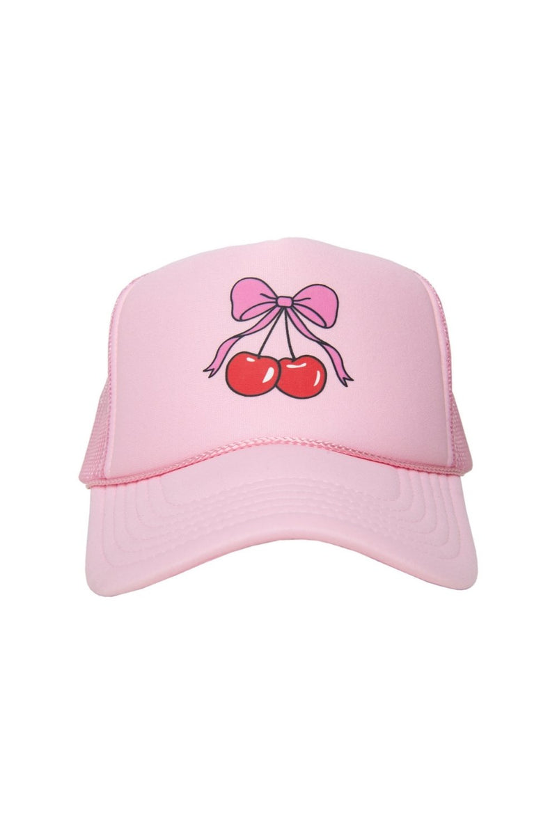 Cherry Bow Foam Mesh Hat - Katydid.com