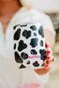 Cow Print Wine Tumbler Cup With Lid