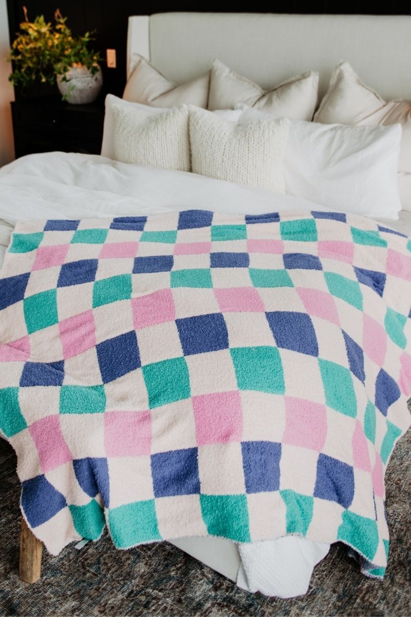 Multicolor Checkered Cute Throw Blanket