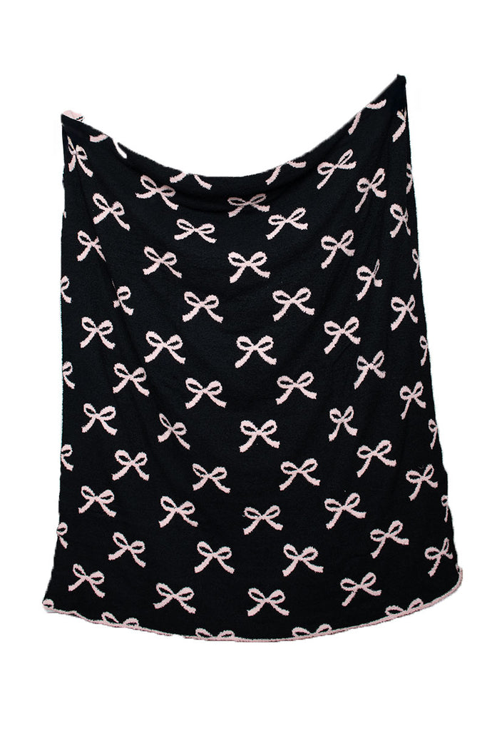 Mini Black Bows Double Sided Knit Blanket