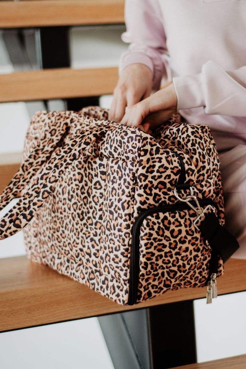 Brown Leopard Print Weekender Bag | Travel Duffle | Katydid