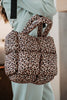 Brown Leopard Mini Puffer Tote Bag