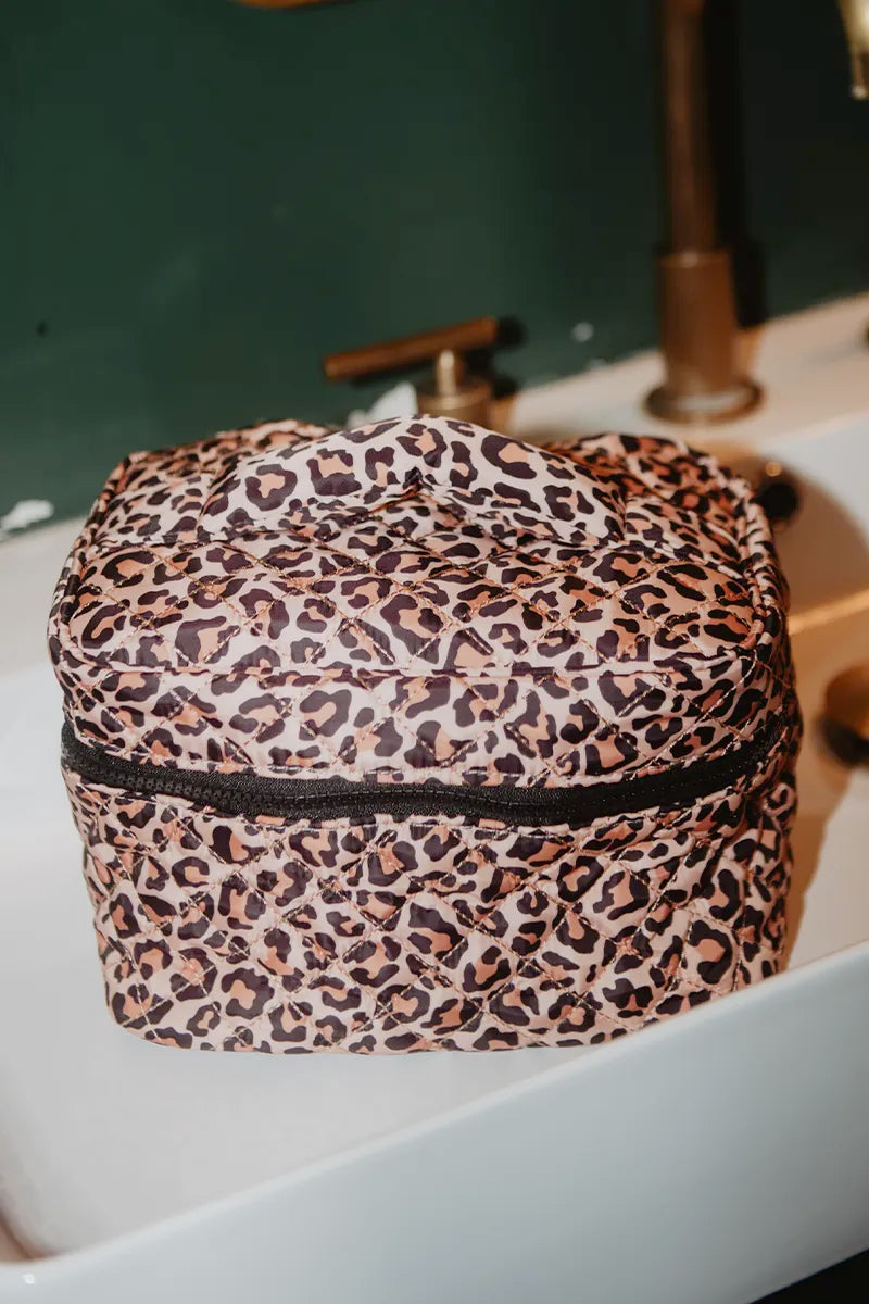 cute makeup and travel bags Brown Leopard Makeup Travel Bag | Cute Cosmetic Bags