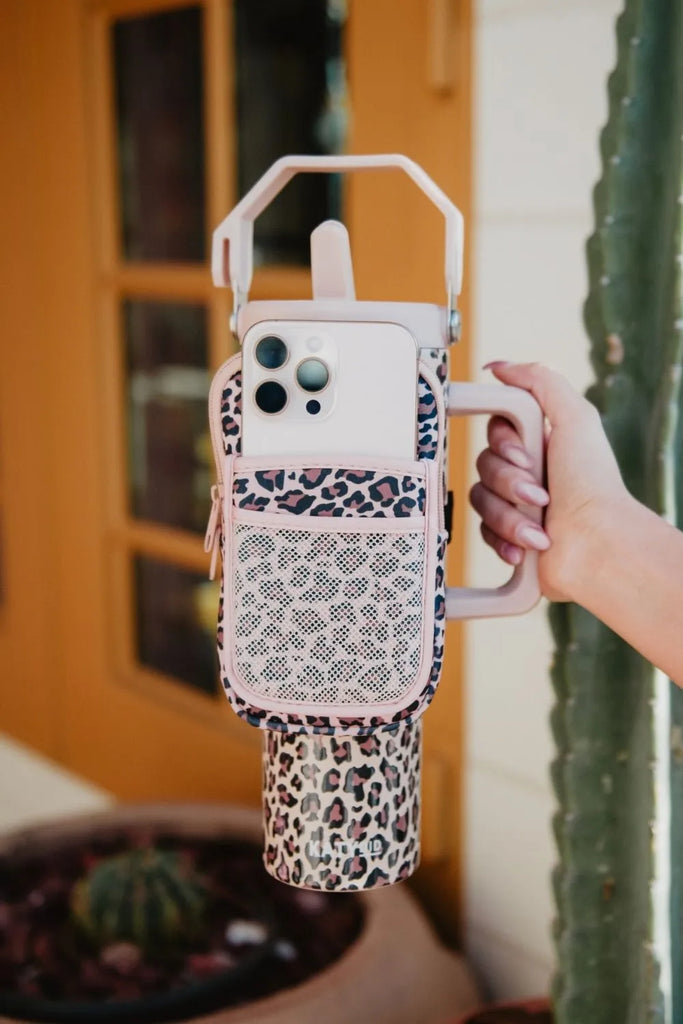 Brown Leopard Tumbler Sling Bag