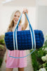 Navy Two-Toned Quilted Cute Duffel Bag