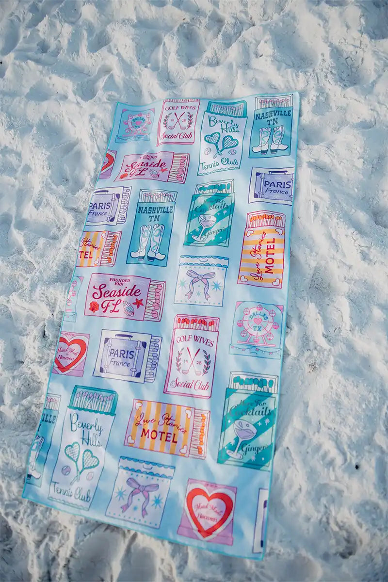 Traveling Matchbook Quick Dry Reversible Towel - Katydid.com