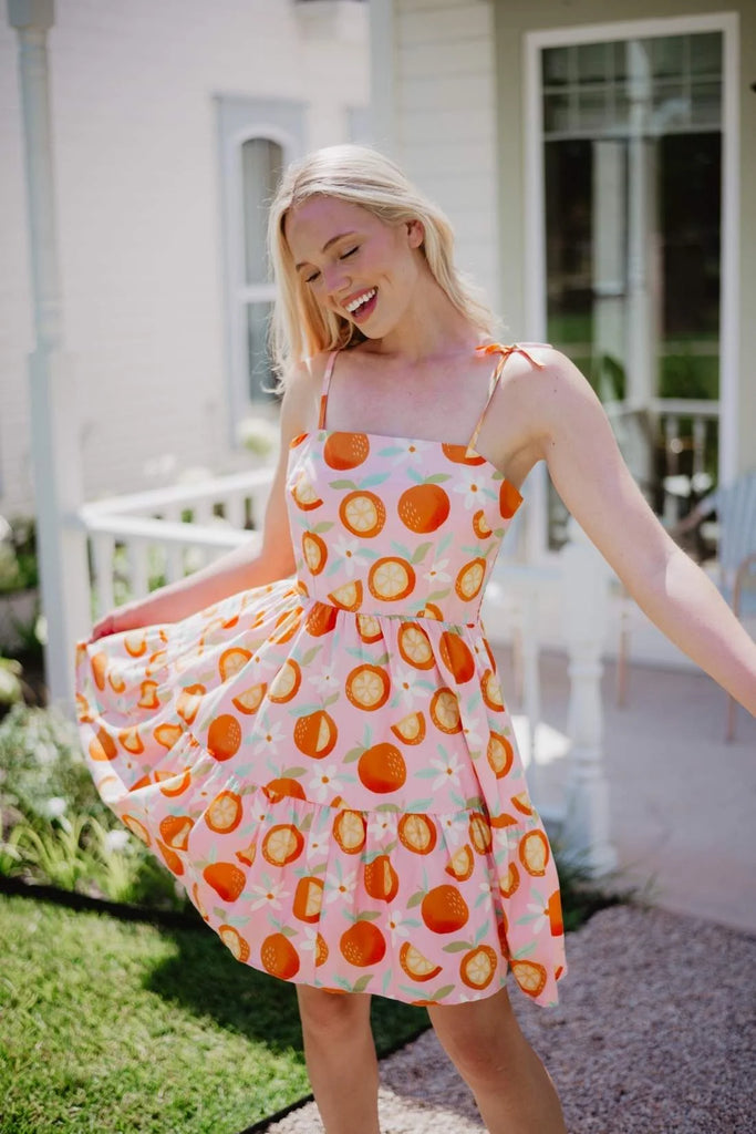 dress with oranges print Katie's Oranges Dress Give Her Six