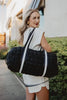 Black Striped Garment Duffel Bag
