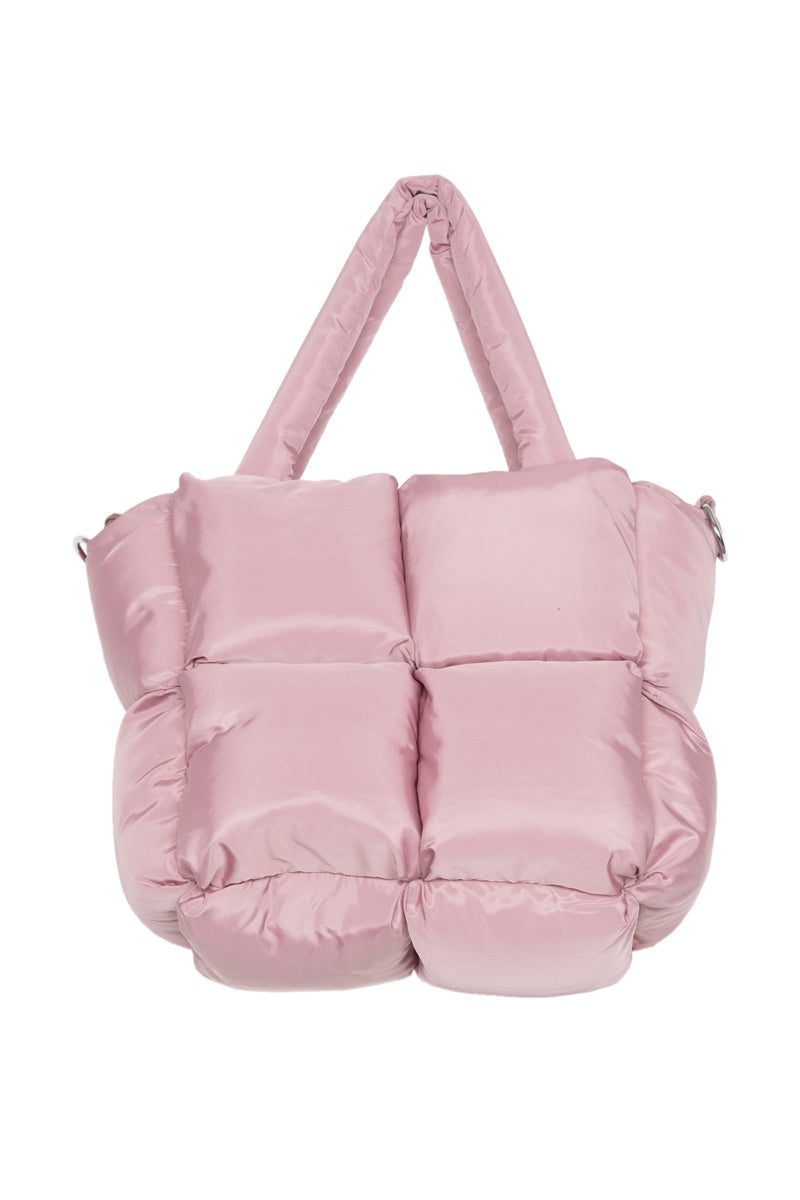 Mauve Mini Puffer Tote Purses