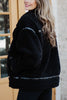 Black Sherpa Teddy Jacket Women's - Katydid.com