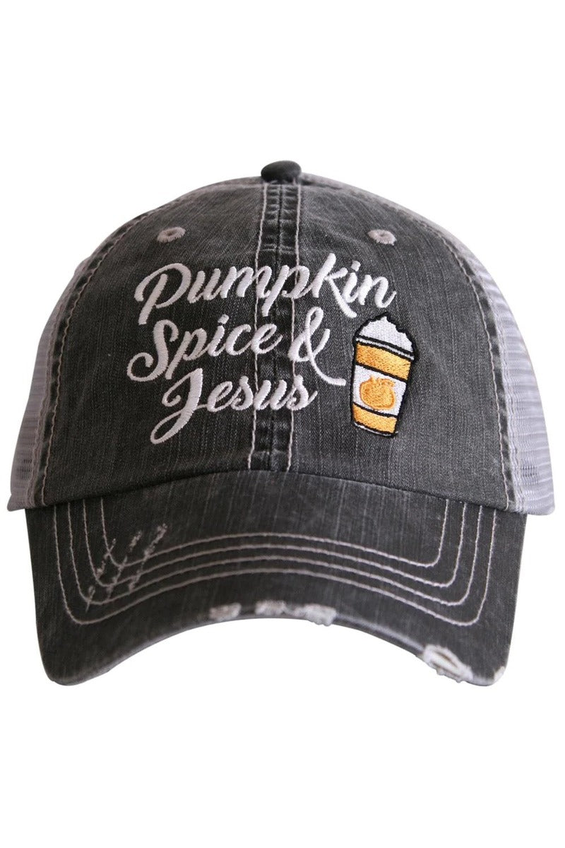Pumpkin Spice and Jesus Trucker Hat - Katydid.com