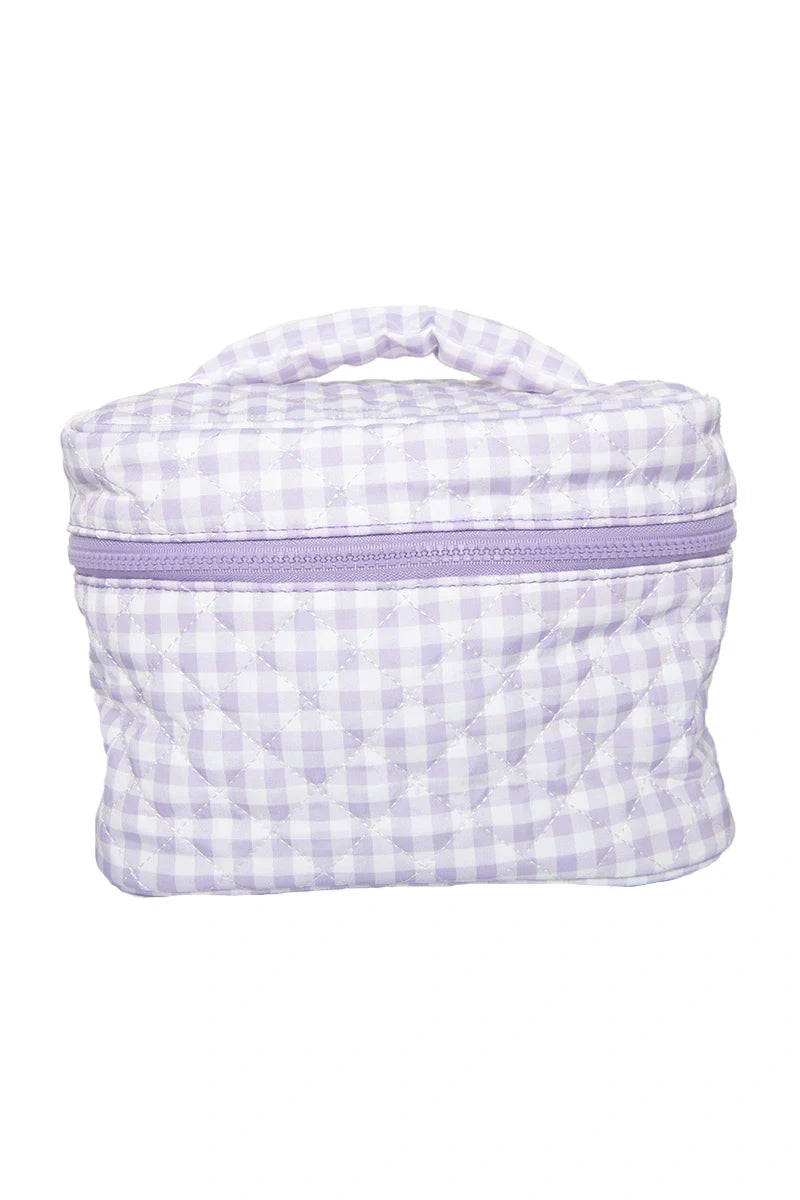 Light Purple Plaid Makeup Bag Travel - Katydid.com