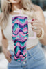 Pink Purple Green Swirl Tumbler Cup