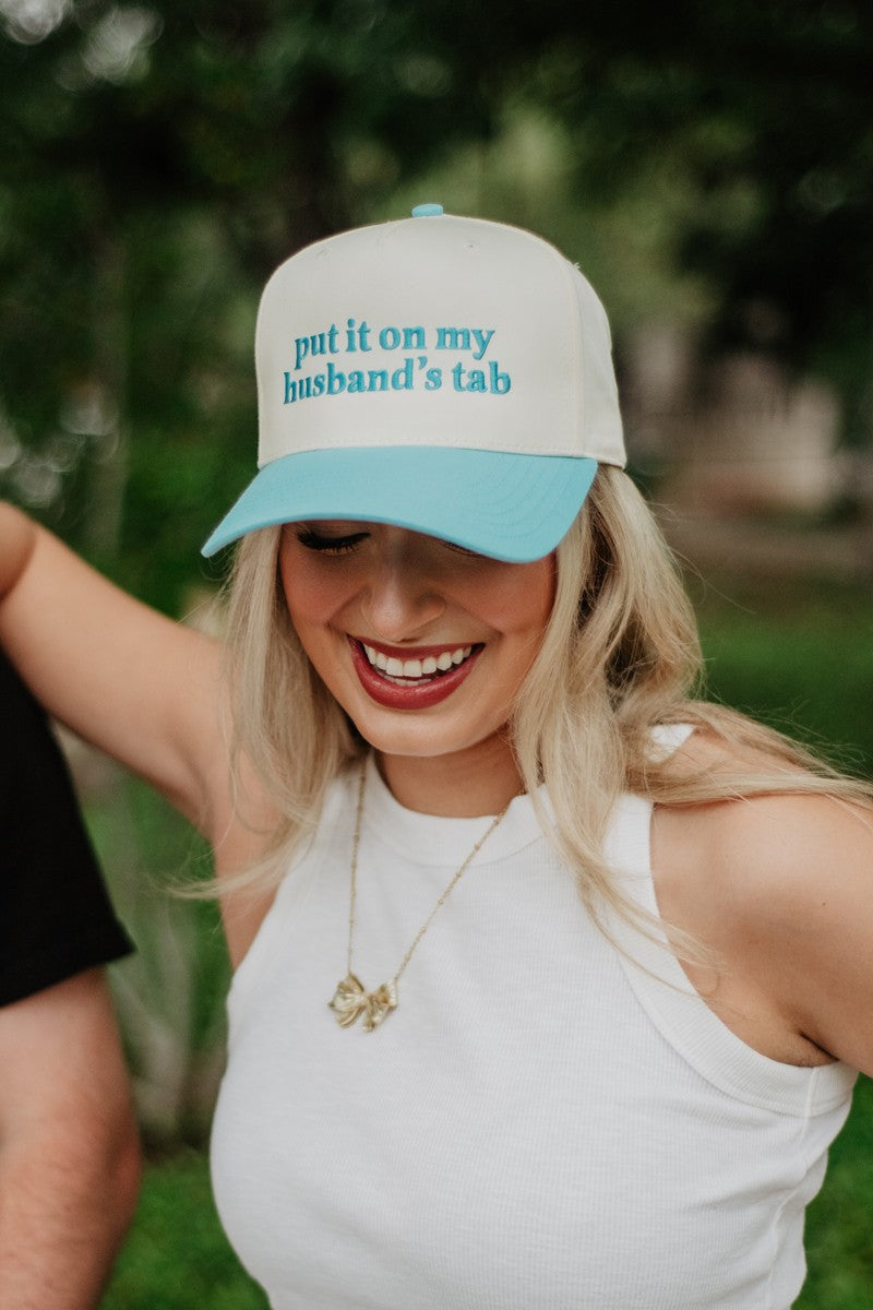 Put It On My Husband's Tab Two-Toned Vintage Hat