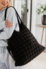 Black Rectangular Puffer Tote Bag