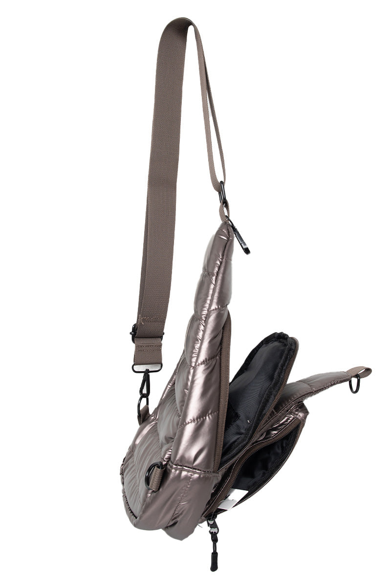 Bronze Metallic Crossbody Sling Bag