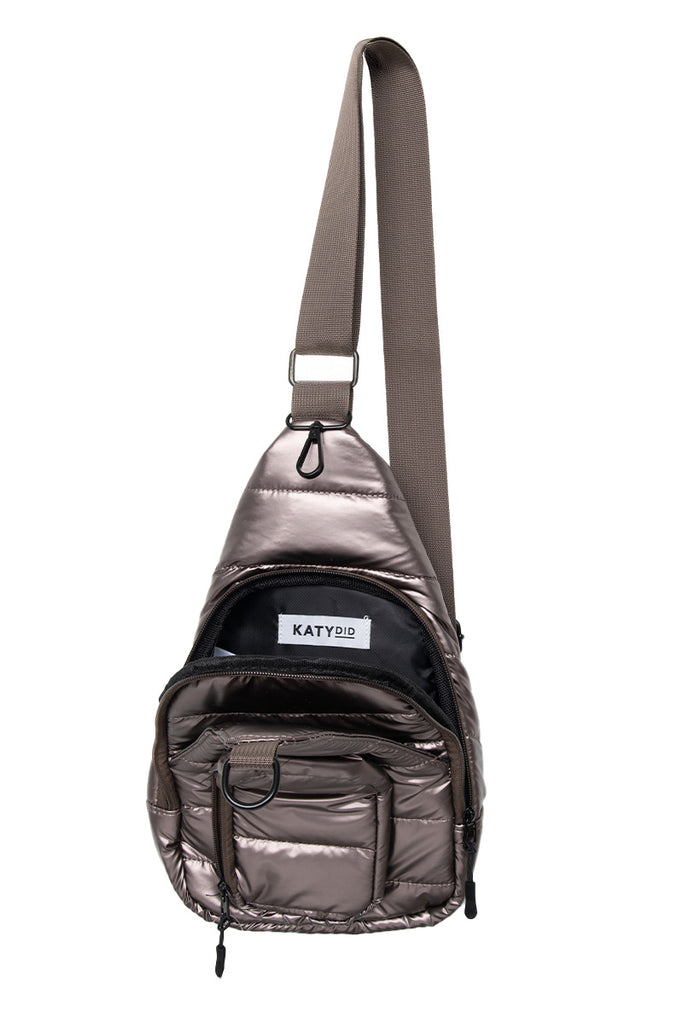 Bronze Metallic Crossbody Sling Bag