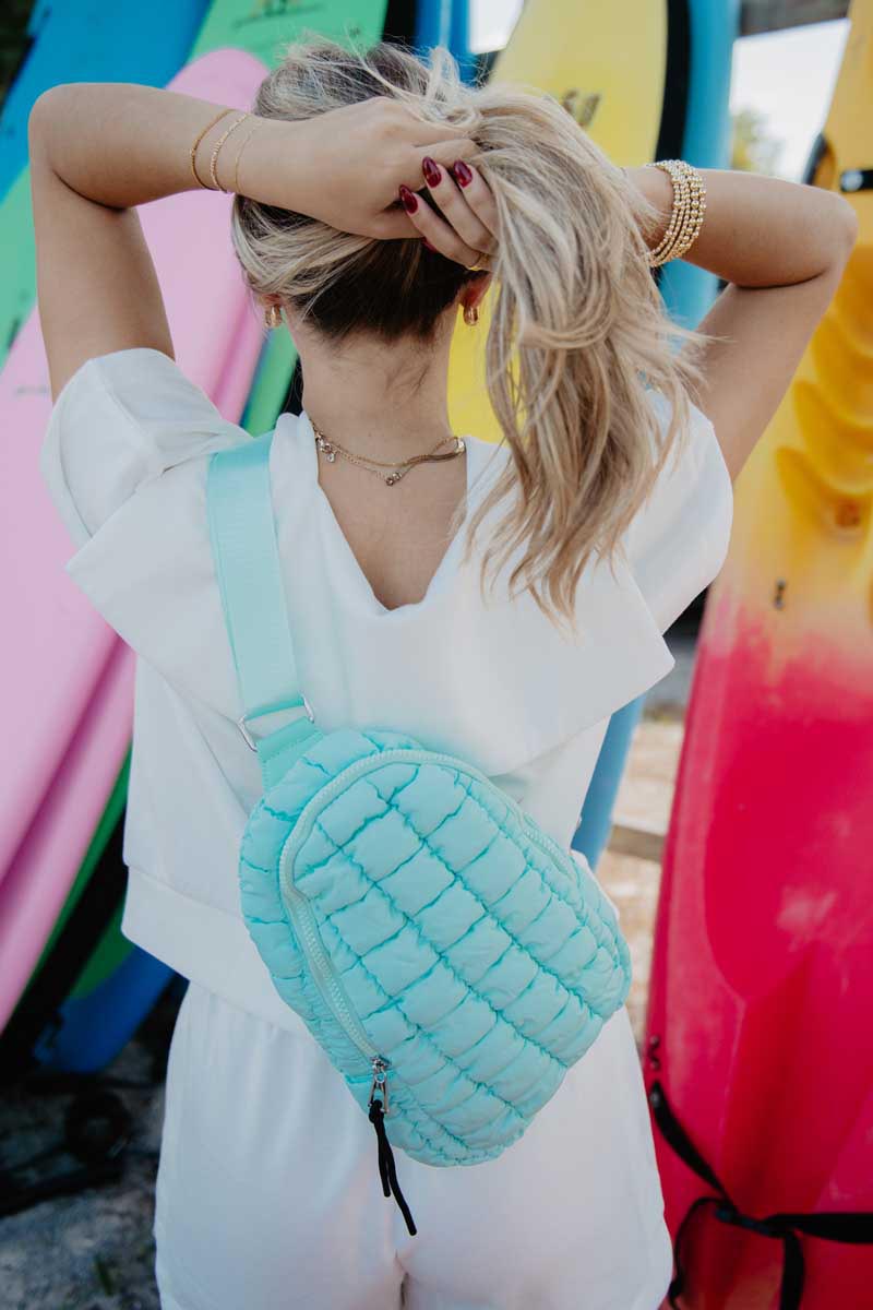 Mint Quilted Sling Bag Crossbody