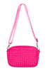 Hot Pink Woven Crossbody Bag