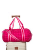 Hot Pink Striped Quilted Duffel Bag - Katydid.com