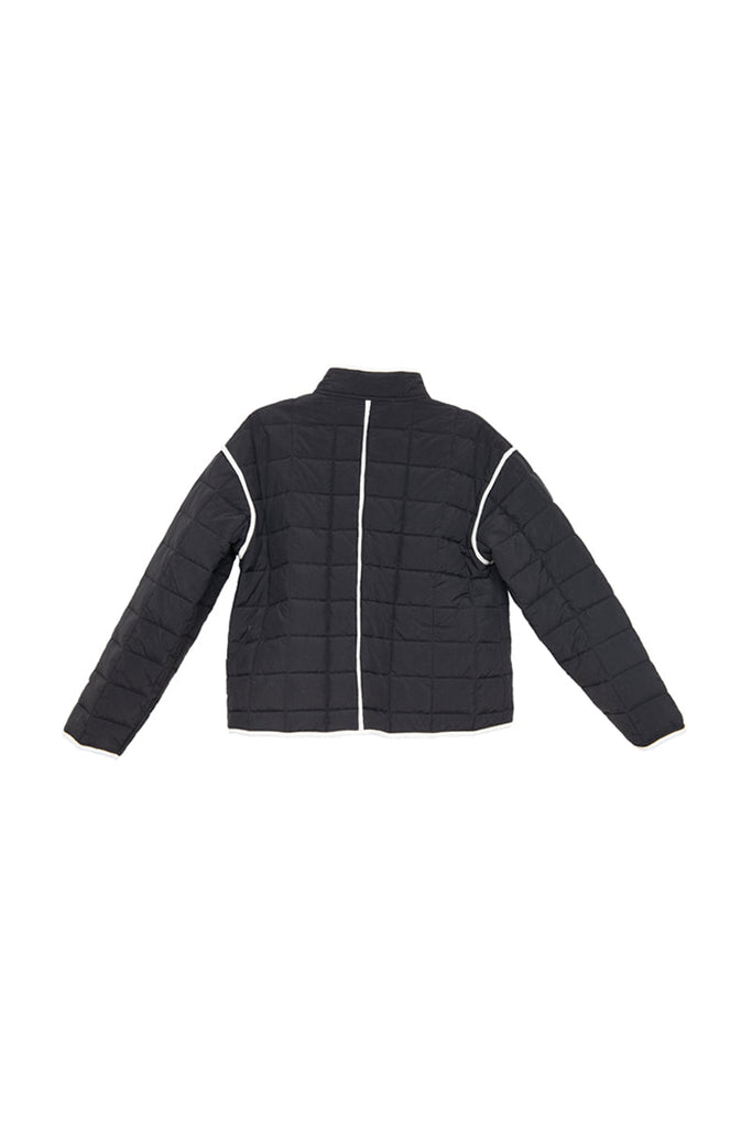 Black Ladies Quilted Trim Jacket